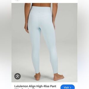 Lululemon powder blue high rise align 28”